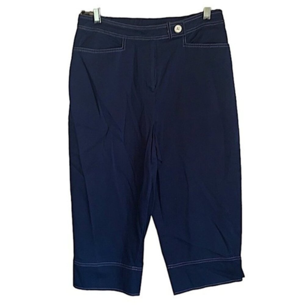 NapaValley HIGHRISE Navy Cotton Spandex Ladies Bermuda Shorts Navy 10 Petite